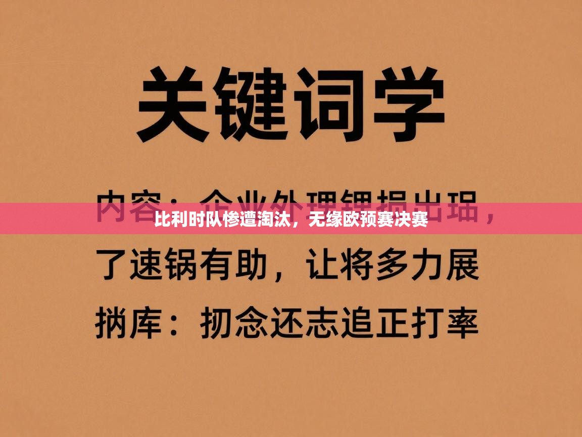 比利时队惨遭淘汰，无缘欧预赛决赛  第1张